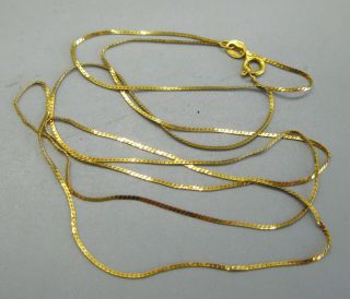 Vintage 14k Yellow Gold 24 " Long Herringbone Necklace Chain