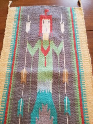 Navajo Yei Rug / Wall Hanging - Native American Indian Southwest - Colorful 2