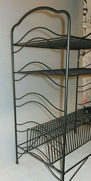 Vintage Inspired Black Steel Wire Vinyl Record Rack/Plant Stand 26 x 20 x 11.  5 