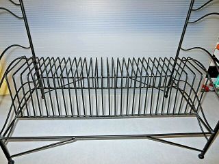 Vintage Inspired Black Steel Wire Vinyl Record Rack/Plant Stand 26 x 20 x 11.  5 