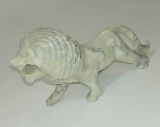 Marble African Lion Hand Carved Stone Figure Figurine