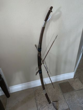 2 Authentic Native American Indians Bow And Arrow