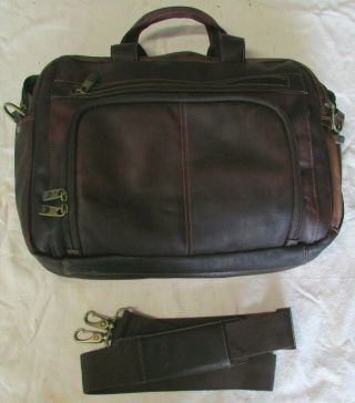 Vintage Samsonite Soft Brown Leather Laptop Carry On Attache Briefcase Satchel