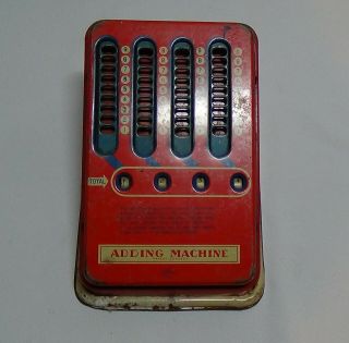 Vintage Tin Toy Wolverine Mechanical Adding Machine Made In Usa