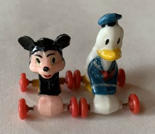 Vintage 1960’s Marx Elm Disney Fun On Wheels Toys: Donald Duck & Mickey Mouse