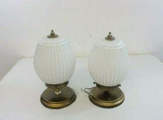 Vintage Brass & Milk Glass Ceiling Or Wall Hallway Sconce Light Home