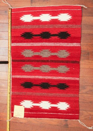 NAVAJO RUG Handwoven 30X18 CROWNPOINT Weaver Association Mexico wall hanging 2