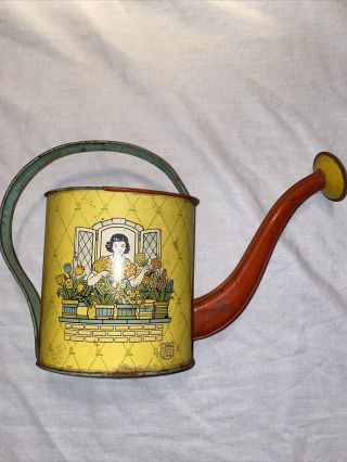 1930’s Vintage Tin Litho Toy Watering Can J Chein & Co