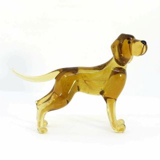 Middle Russian Art Glass Figurine Dog - Vizsla 188