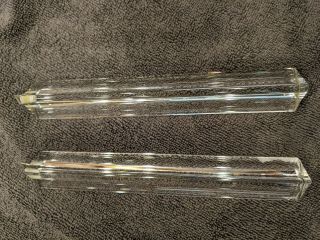 2 Murano Glass Tri Lobe Glass Crystal Prisms Venini Chandeliers,  8 " Long (7)