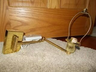 Vintage Brass Swing Arm Lamp Wall Mount Adjustable Swivel Light Ul No Shade