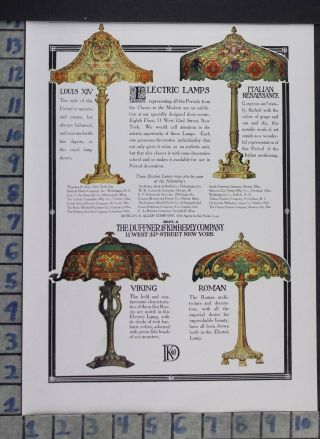 1906 Lamps Lighting Electric Model Design Duffner Home Decor Vintage Ad Do66