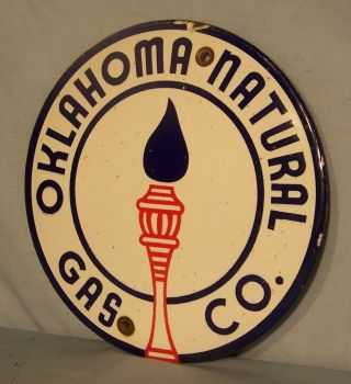 Vintage Oklahoma Natural Gas Porcelain Sign -