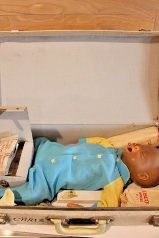 Vintage Laerdal Resusci Baby Cpr Doll Manikin Dummy In Case
