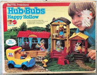 Vintage Mattel Hub Bubs Happy Hollow Village Set 1975 Made In Usa