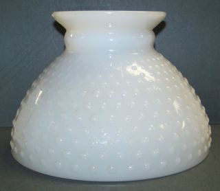 Vintage White Hobnail Milk Glass Student Hurricane Lamp Shade 7 7/8 " 8 " Fitter