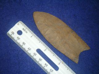 3 1/2 In.  Authentic Arrowhead Paleo Clovis Fluted Channels Ga