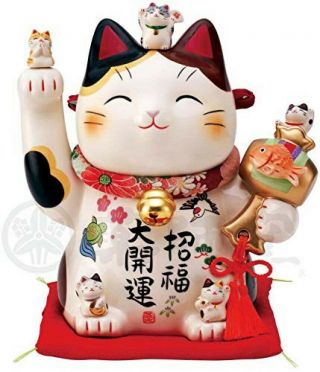 Maneki Neko Japanese Lucky Cat Figure Gift Kawaii Doll Am - Y 7454 From Japan