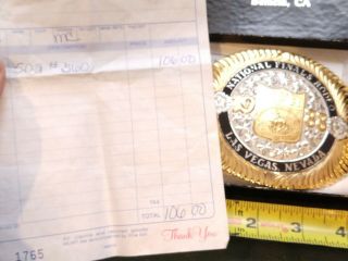 Belt Buckle Hesston National Finals Rodeo NFR Gist NIB 1988 silver gold plated 2
