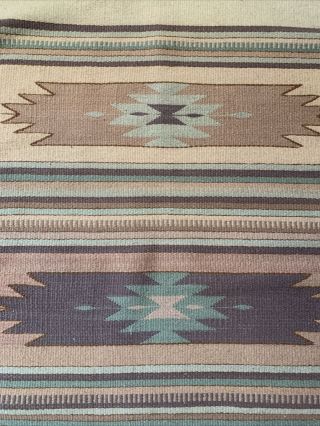 Zapotec Oaxacan Handwoven Pure Wool Authentic Mexican Tapestry Area Rug 30 X 64” 3