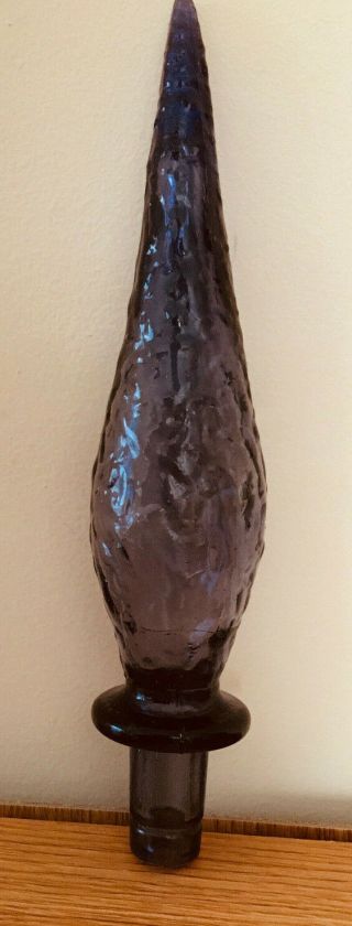 Vtg Italian Empoli? Purple Amethyst Genie Glass Bottle Decanter Stopper Only