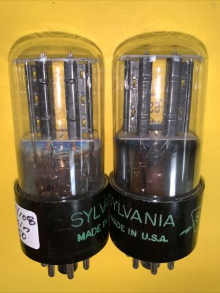 Vintage Nos Sylvania Bad Boy (?) 6sn7gt Vacuum Tubes - On Tv - 7b/u