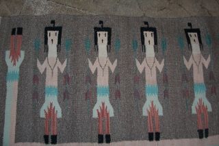 Vintage Native Navajo Yei Bi Chai Shaman Medicine Man Rug Blanket - Authentic - Euc