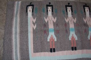 Vintage Native Navajo Yei Bi Chai Shaman Medicine Man rug blanket - Authentic - EUC 2