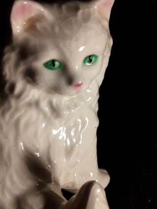 Vintage Goebel West Germany Hand Painted Porcelain Cat 3 " Figurine W/ Green Eyes