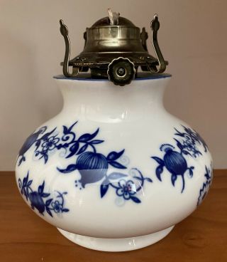 Vintage Blue Onion Oil Lamp Base West Germany