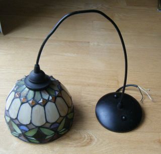 Tiffany Style Stained Glass Pendant Light Hanging Lamp Shade Vintage