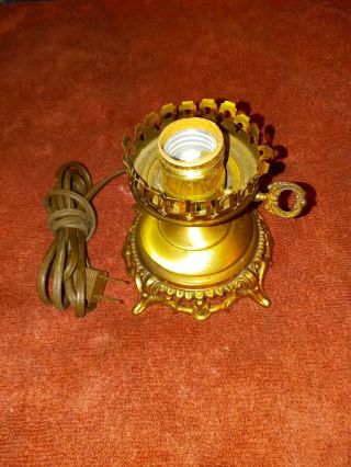 Vintage Small Brass Electric Table Lamp 4 1/2 Inches