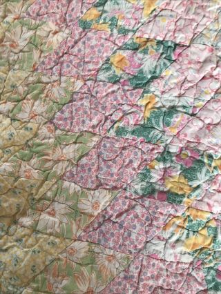 Texas Star? vintage cutter quilt 77x80 green and pastel 3