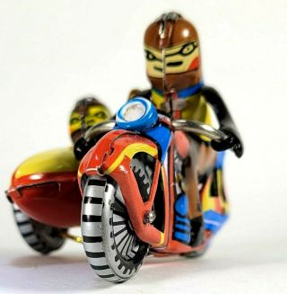 1995 Schilling German Tin Litho Motorcycle With Sidecar Ornament 3 3/8 " Long