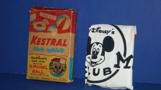 Vintage Disney Mickey Mouse 3 - Panel Inflatable Ball No.  D - 12 - 3b By Kestral Usa