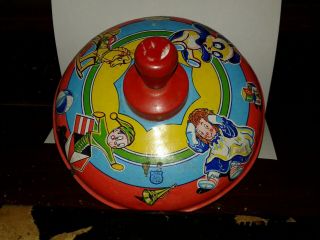 Vintage Chein Litho Spinning Tin Toy Top Made In Usa