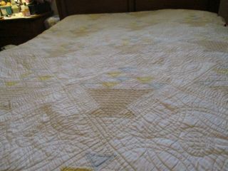 Vintage handmade quilt 82 X 88 Basket Pattern very old 60 years back replaced 2