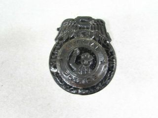 Toy Special Police Badge Vintage Silver Tone Metal Officer Waving