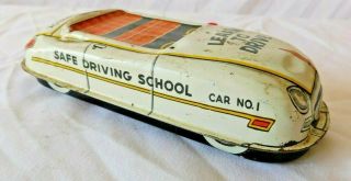 Vintage Marx Toys Wind Up Learn To Drive Tin Litho Toy Car Driving School