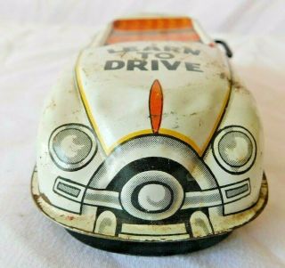 Vintage MARX TOYS Wind Up LEARN TO DRIVE Tin Litho Toy Car Driving School 2