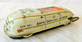Vintage MARX TOYS Wind Up LEARN TO DRIVE Tin Litho Toy Car Driving School 3