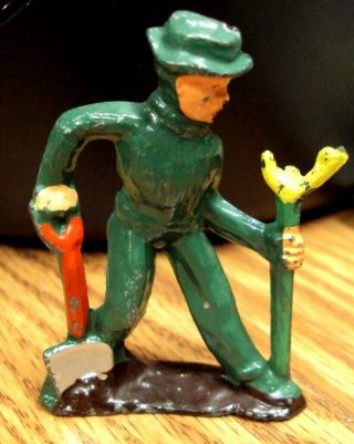 Vtg Manoil / Barclay 2 3/4 " H Lead Figure Toy Farmer With Shovel