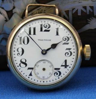 Waltham Trench Watch Gold Filled Vintage Art Deco 1913 Ww1 Military For Fix Old