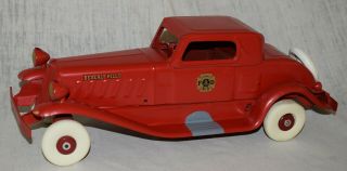 Vintage Girard Fire Chief Beverly Hills No.  3 - Pressed Steel - 13 3/4 " Long