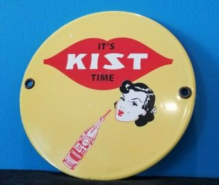 Vintage Kist Porcelain Gas Soda Bottles Sprite Lips Pin Up Girl Coca Cola Sign