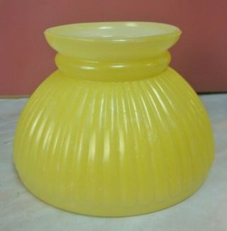 Vge Yellow Ribbed Glass Chandelier/student Lamp Shade With 5 - 3/4 " Fitter