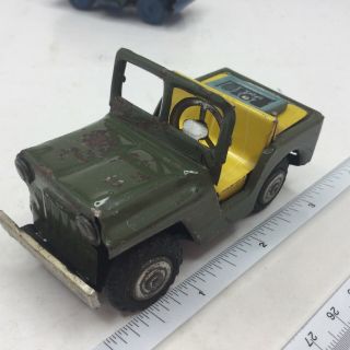 1970s Sss 1164 Tiny Giant 3.  5” Tin Jeep Willys Military Communications Japan