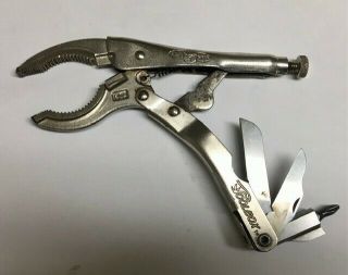 Vintage Vice Grip Large Jaw Toolbox 6 " Multi - Tool Shrader Knife Dewitt,  Ne Usa