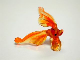 Orange Coral Reef Fish - Hand Made Art Glass Sea Life Miniature Figurines
