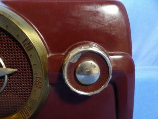 Vintage Crosley Model 10 138 Maroon Gold Bakelite Dashboard Tube Radio 2